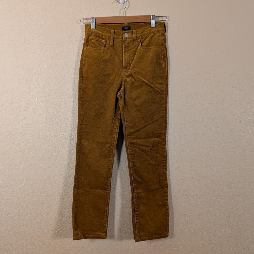 J. Crew Factory Golden Brandy Orange Corduroy Ankle Pants sz 24 City Work